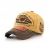 Menico Men Cotton Damaged Brushed Nostalgic Stitching Outdoor Adjustable Sunshade Baseball Cap