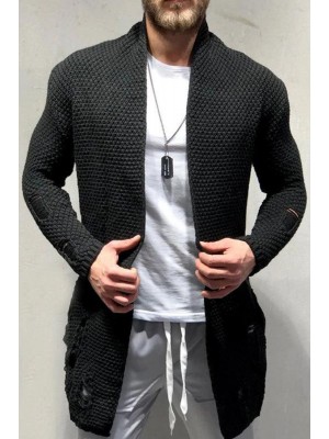 Men's Long Cardigan Sweater