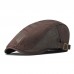 Menico Men’s Cotton Mesh Breathable Shade Short Brim Casual Retro Edgy Hat Beret Flat Cap