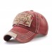 Menico Men Cotton Nostalgic Open Thread Stitching Outdoor Adjustable Sunshade Baseball Hat