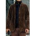 Casual winter autumn Velvet Brown Men's Coat